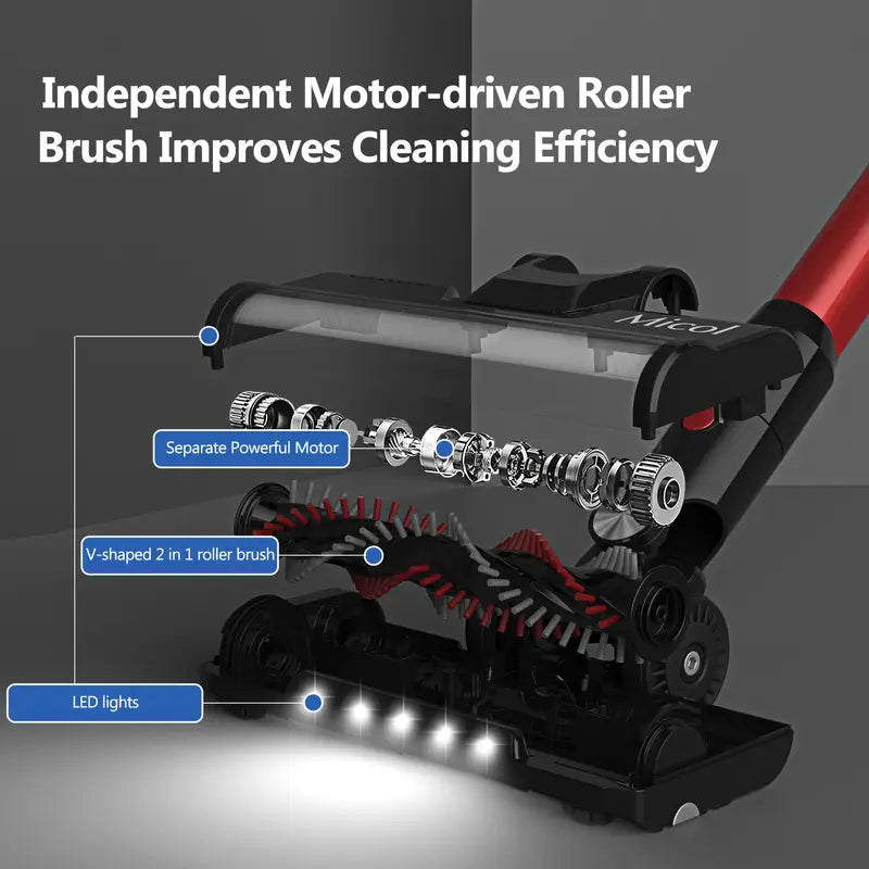 Cordless Vacuum Cleaner, 4-in-1 Rechargeable Stick & Handheld, Lightweight Design For Home, Hardwood Floors, Carpets, Pet Hair